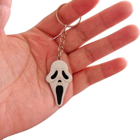 Official License Ghost Face Grunge Spooky Keychain - Picture 2 of 3